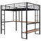 Heavy Duty Metal Full-Size Loft Bed With Desk, Black (HBG37539) - HBG