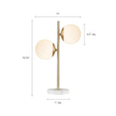 HOLLOWAY Premium Gold Marble Base Table Lamp With White Glass Shade (94261635) - HBG