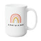 HUG IN A MUG HEALING MUG - Premium Large White Round BPA-Free Cute Ceramic Coffee Tea Mug With C-Handle, Side View