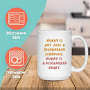 HURRY HEART REST MUG - Premium Large White Round BPA-Free Cute Ceramic Coffee Tea Mug With C-Handle, Features, Text View