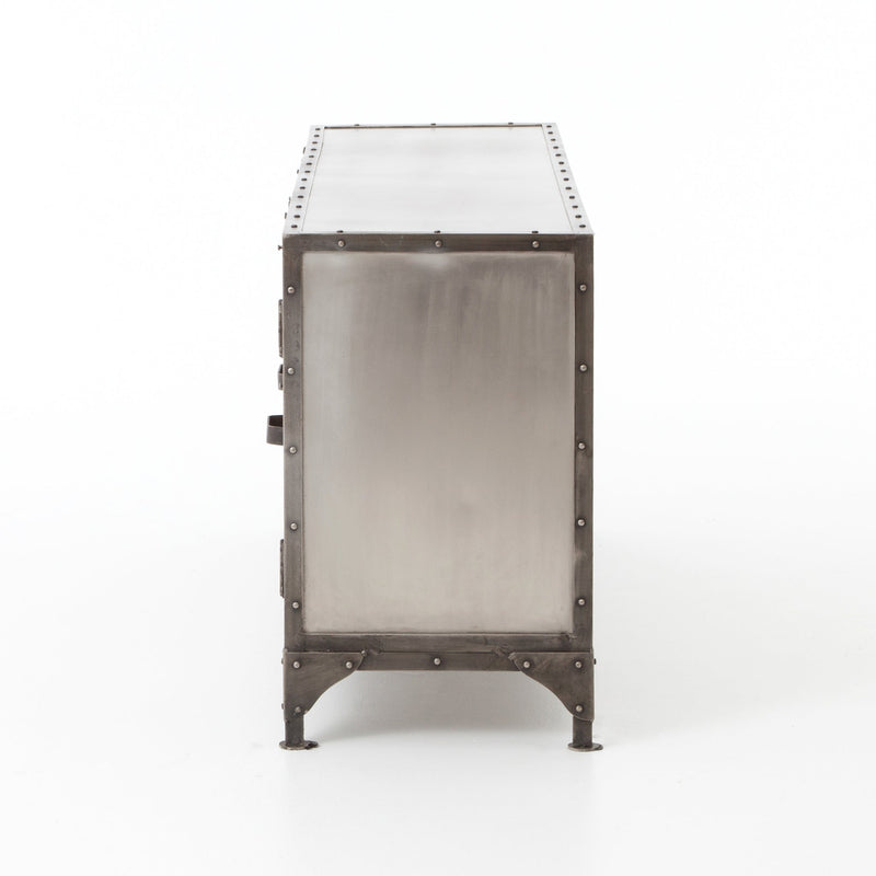 LOVECUP Industrial Chic Media Console With Robust Iron Frame And Elegant Design (HBG89656) - HBG