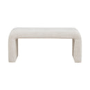 Luxury Cream Boucle Waterfall Bench - Polyester Curved Seat With Smooth Rounded Edges (95381742) - HBG