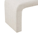 Luxury Cream Boucle Waterfall Bench - Polyester Curved Seat With Smooth Rounded Edges (95381742) - HBG