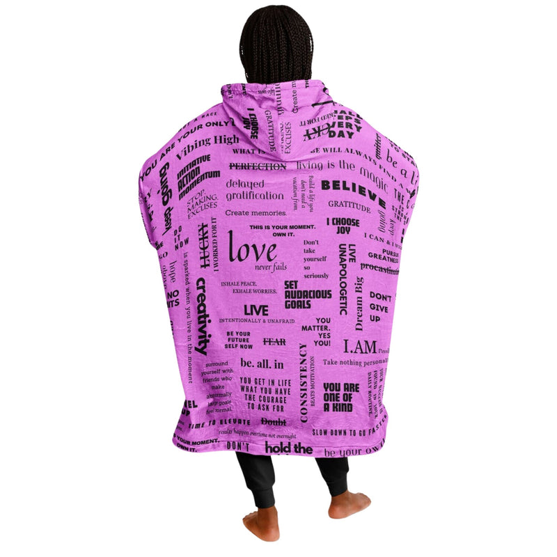 MANIFESTO SLEEP HOODIE - Premium Soft Unisized Polyester Wearable Snug Hoodie Blanket With Plush Hood - HBG