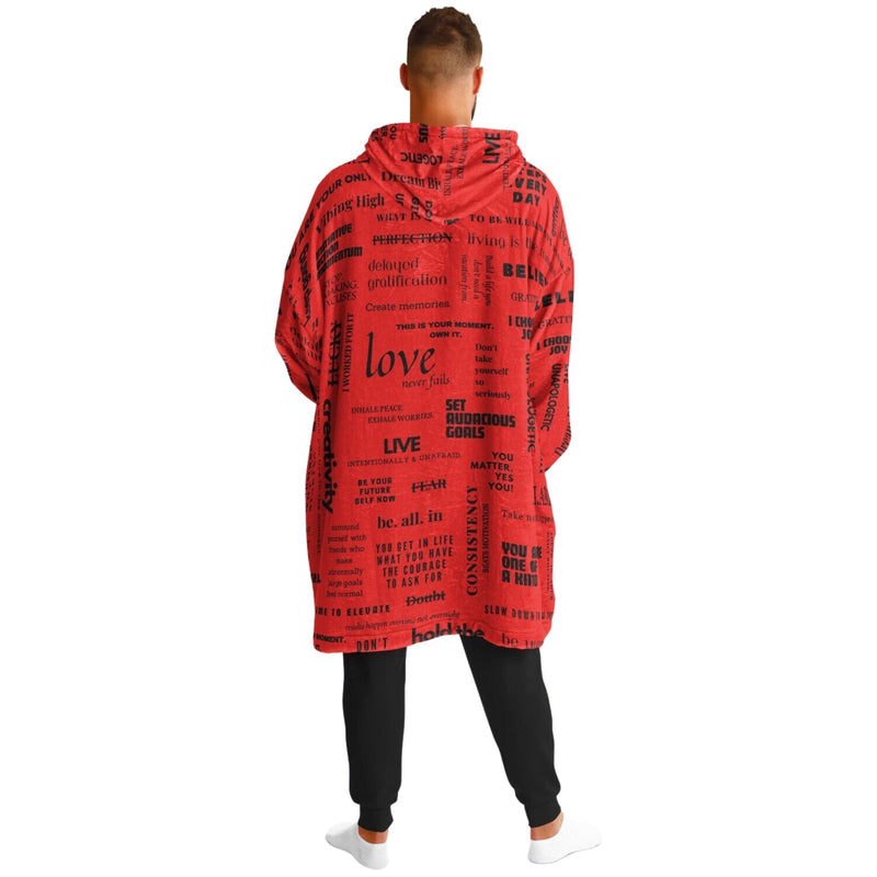 MANIFESTO SLEEP HOODIE - Premium Soft Unisized Polyester Wearable Snug Hoodie Blanket With Plush Hood - HBG