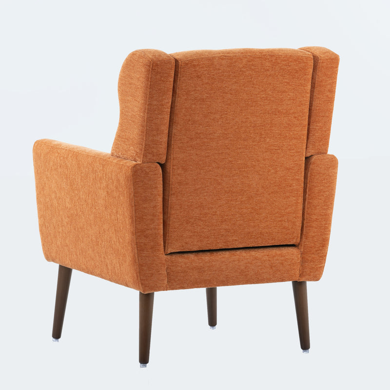 Mid-Century Modern Upholstered Accent Chair, Orange (97485361) - HBG