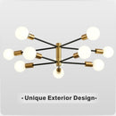 Modern 10-Bulb Black Gold Satellite Chandelier With Ivory Glass Lampshades (96251843) - HBG