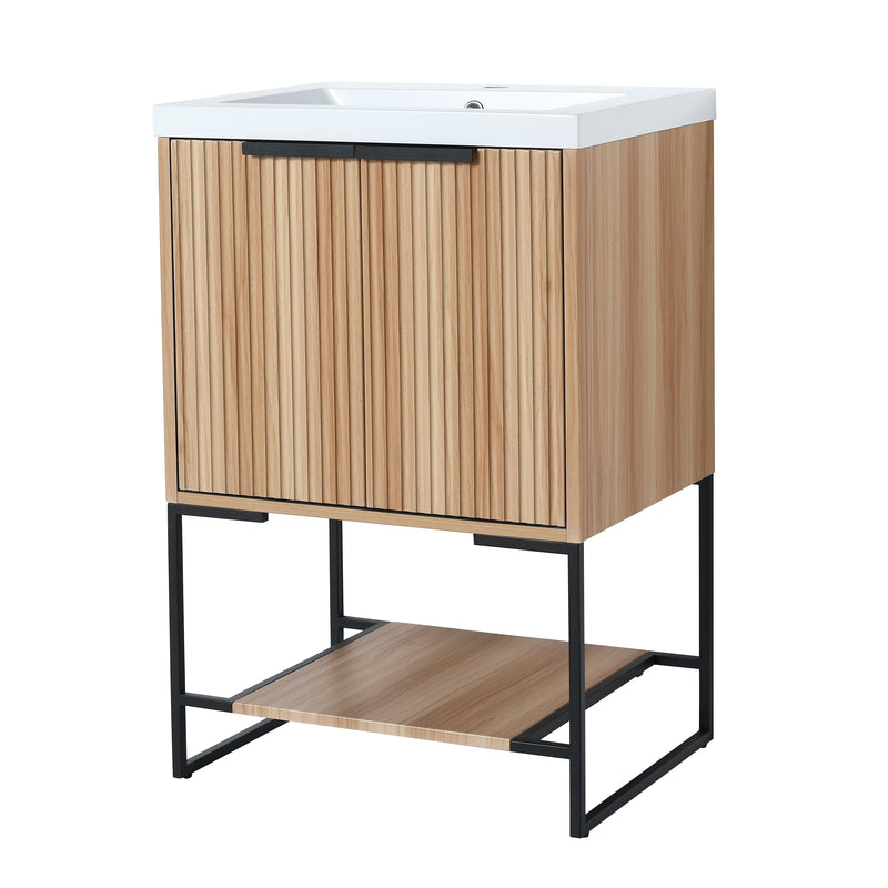 Modern 24" Freestanding Vanity With Durable Resin Sink For Stylish Bathrooms (92538612) - HBG