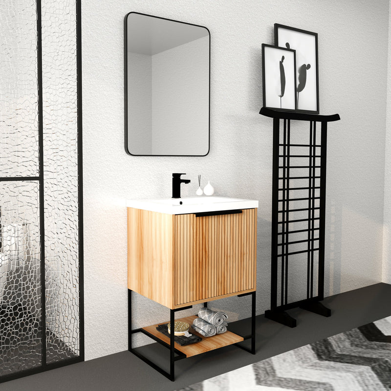 Modern 24" Freestanding Vanity With Durable Resin Sink For Stylish Bathrooms (92538612) - HBG