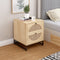 Modern Natural Rattan 2-Drawer Bedside End Table W/ Metal Base, 21" (HBG80147) - HBG