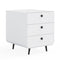 Modern White Steel 3 Drawer Nightstand With Circular Handle, 20 Inch (97428531) - HBG