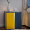 Modern Yellow And Blue Farmhouse LED End Table With Glass Shelves, 20" (96284153) - HBG