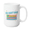 NOT MEDIOCRE GROWTH MUG - Large White Round BPA-Free Cute Ceramic Coffee Tea Mug With C-Handle,Side View