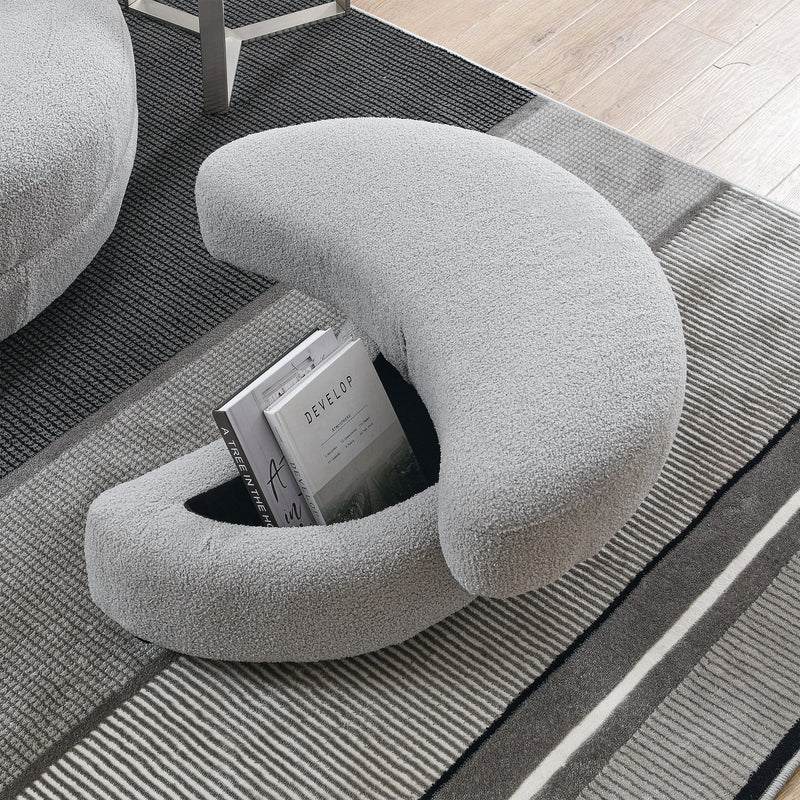 Oversized Gray Teddy Swivel Lounge Chair With Ottoman And Pillows, 39" (97585341) - HBG