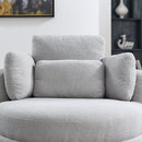 Oversized Gray Teddy Swivel Lounge Chair With Ottoman And Pillows, 39" (97585341) - HBG