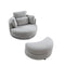 Oversized Gray Teddy Swivel Lounge Chair With Ottoman And Pillows, 39" (97585341) - HBG