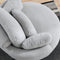 Oversized Gray Teddy Swivel Lounge Chair With Ottoman And Pillows, 39" (97585341) - HBG