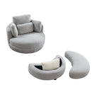 Oversized Gray Teddy Swivel Lounge Chair With Ottoman And Pillows, 39" (97585341) - HBG