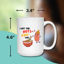 PHO LOVE MUG - Premium Large White Round BPA-Free Cute Ceramic Coffee Tea Mug With C-Handle, 15OZ Measurement View