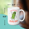 PICKLE FUNNY MUG - Premium Large White Round BPA-Free Cute Ceramic Coffee Tea Mug With C-Handle, 15OZMeasurement View