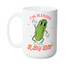 PICKLE FUNNY MUG - Premium Large White Round BPA-Free Cute Ceramic Coffee Tea Mug With C-Handle, Side View