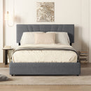 Premium Full Size Upholstered Wooden Bed Frame With Lifting Storage & Tufted Headboard (9571684) - HBG