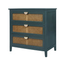 Premium Green 3-Drawer Natural Rattan Cabinet For Bedroom, Living & Study Room, 31" (95382415) - HBG