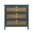 Premium Green 3-Drawer Natural Rattan Cabinet For Bedroom, Living & Study Room, 31" (95382415) - HBG