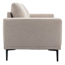 Premium Mid-Century Modern Beige Linen Fabric Loveseat Couch Sofa (93742186) - HBG