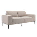 Premium Mid-Century Modern Beige Linen Fabric Loveseat Couch Sofa (93742186) - HBG