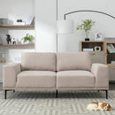 Premium Mid-Century Modern Beige Linen Fabric Loveseat Couch Sofa (93742186) - HBG