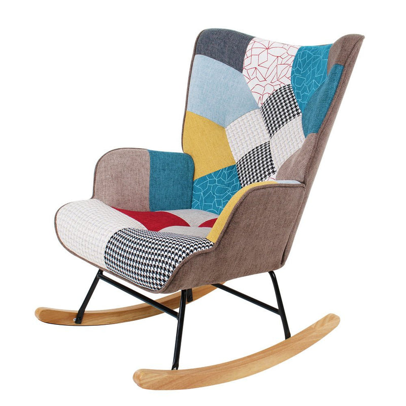 Premium Mid Century Rocking Chair With Wooden Legs (97585361) - HBG