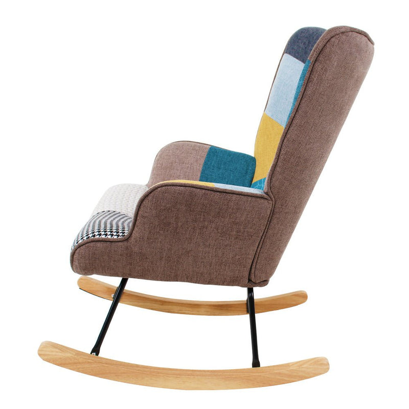 Premium Mid Century Rocking Chair With Wooden Legs (97585361) - HBG