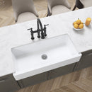 Premium White Single Bowl Fireclay Porcelain Ceramic Farmhouse Kitchen Sink, 37" (95716483) - HBG