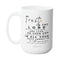 PROVERBS 3 FAITH MUG - Premium Large White Round BPA-Free Cute Ceramic Coffee Tea Mug With C-Handle, 15OZ Side View