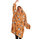 PUG SLEEP HOODIE - Premium Soft Polyester Unisize Wearable Snug Hoodie Blanket With Plush Hood - HBG