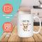 RUFF LOVE MUG - Premium Large White Round BPA-Free Cute Ceramic Coffee Tea Mug With C-Handle, Features, Text View