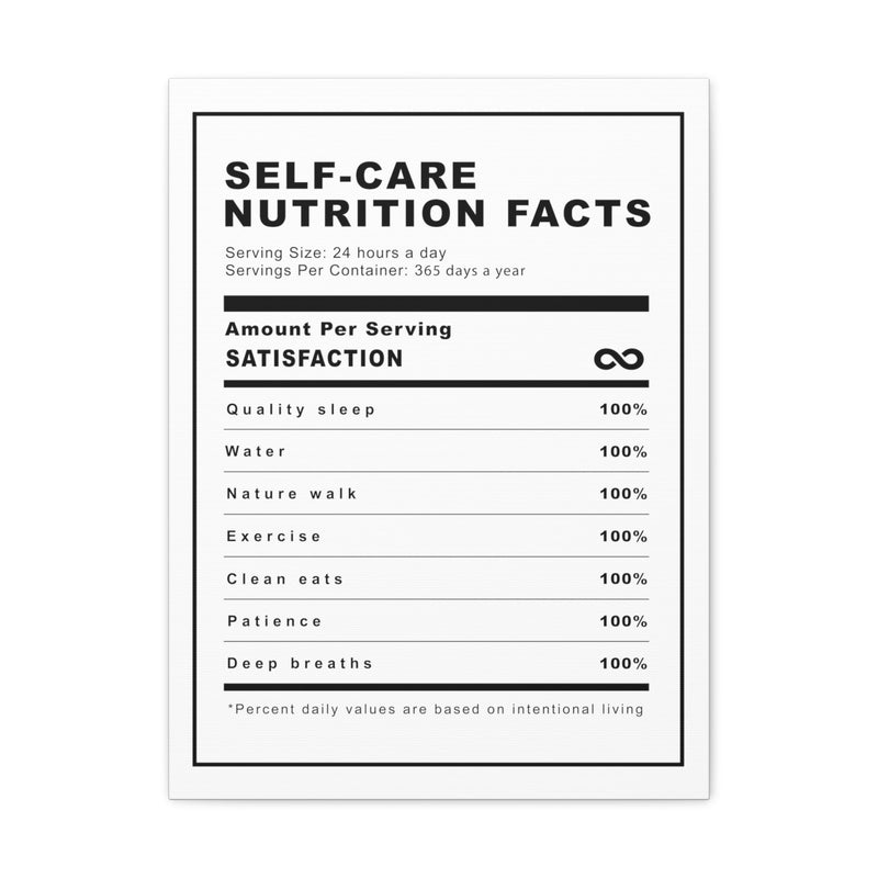 SC NUTRITION FACTS REST CANVAS - Premium Big Inpirational Wall Hanging Art Print For Home And OfficeFront View