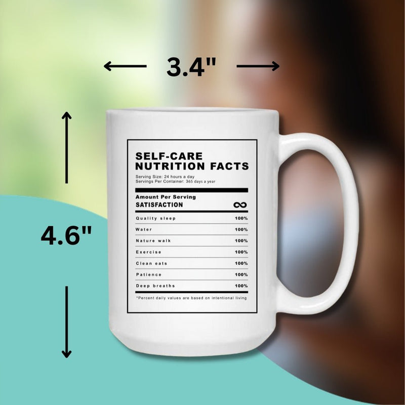 SC NUTRITION FACTS REST MUG - Premium Large White Round BPA-Free Cute Ceramic Coffee Tea Mug With Measurement View