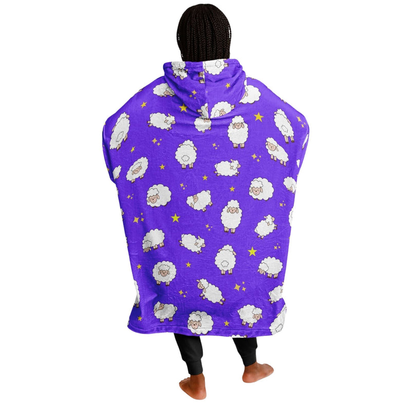 SHEEP SLEEP HOODIE - Premium Soft Polyester Unisize Wearable Snug Hoodie Blanket With Plush Hood - HBG