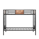 Sleek Twin Metal Bunk Bed Frame With Ladder, Black (96817263) - HBG