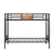 Sleek Twin Metal Bunk Bed Frame With Ladder, Black (96817263) - HBG