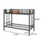 Sleek Twin Metal Bunk Bed Frame With Ladder, Black (96817263) - HBG