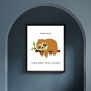 SLEEP SLOTH REST CANVAS - Premium Big Motivational Wall Hanging Art Print For Home And Office (4139082) - HBG