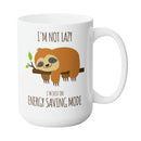 SLOTH REST MUG - Premium Large White Round BPA-Free Cute Ceramic Coffee Tea Mug With C-Handle, 15OZSide View