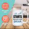 STARTS WITH A DREAM REST MUG - Premium Large White Round BPA-Free Cute Ceramic Coffee Tea Mug With Features, Text View