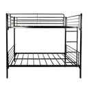 Sturdy Twin Metal Bunk Bed Frame With Ladder, Black (96387521) - HBG