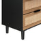 Stylish 6-Drawer Black Rattan Dresser For Bedroom And Living Room (92730415) - HBG