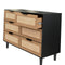 Stylish 6-Drawer Black Rattan Dresser For Bedroom And Living Room (92730415) - HBG