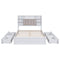 Stylish Full-Size Bed Frame With Storage And Shelves, White (96387651) - HBG